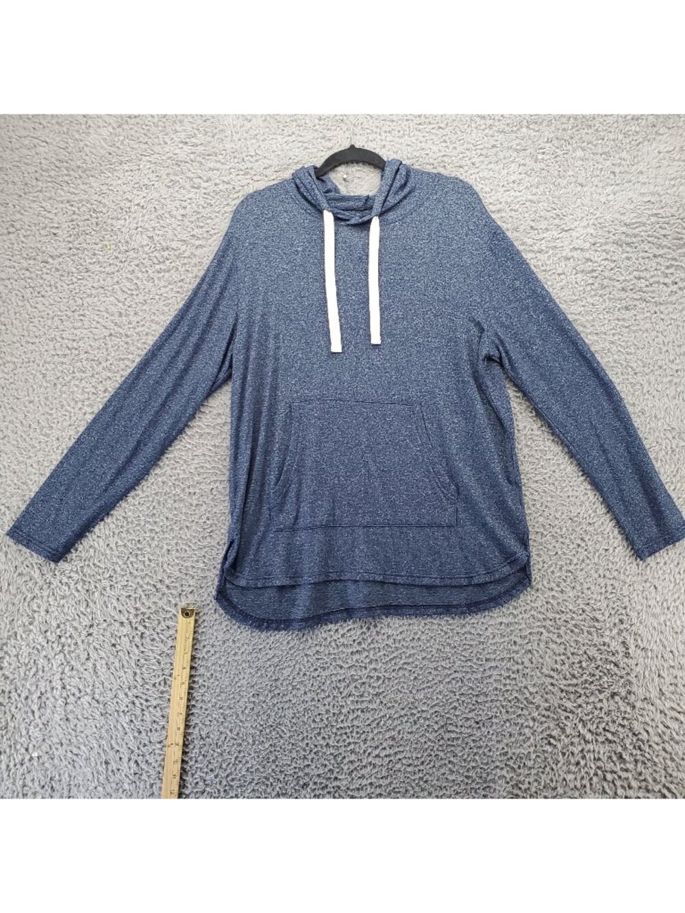 Zyia Shirt Womens Extra Large Blue Hoodie Pullover Drawstring Front Pocket